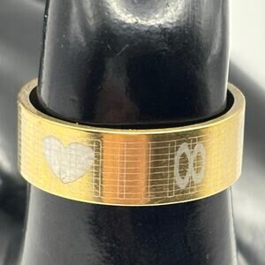Gold Heart & Infinity Ring